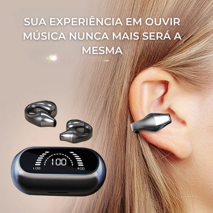 Fone De Ouvido Bluetooth - EarClips De Condução Óssea